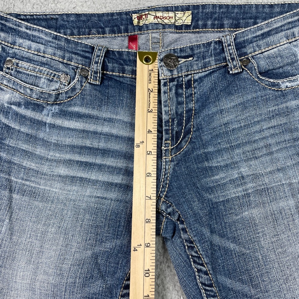 BKE Madison Capri Jeans 30 (Fits 32x20) Blue Distressed Denim Stretch Cropped - Picture 9 of 12